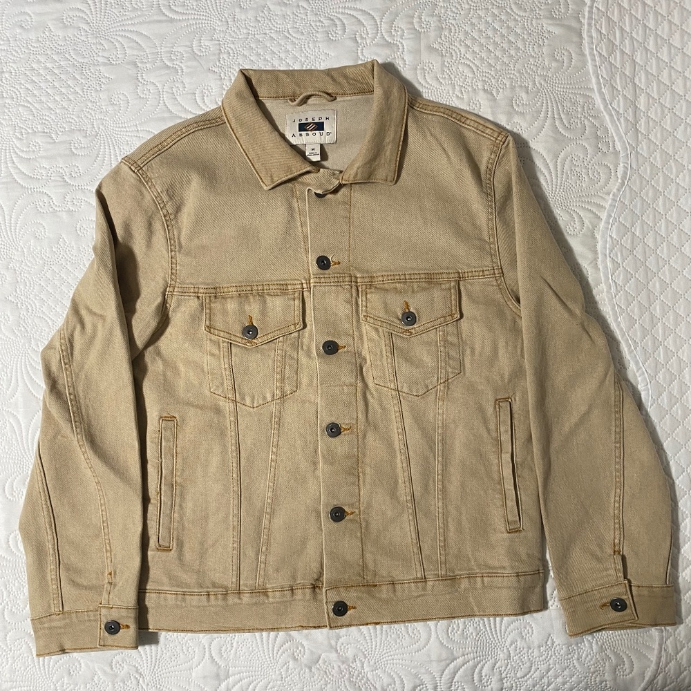 Like New Joseph Abboud Khaki Denim Jacket Medium